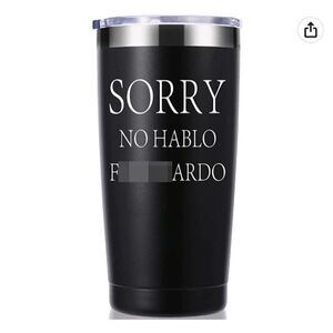 Tumbler Black Funny Men Gifts No Hablo 20 oz Tumbler Stainless Steel Funny S